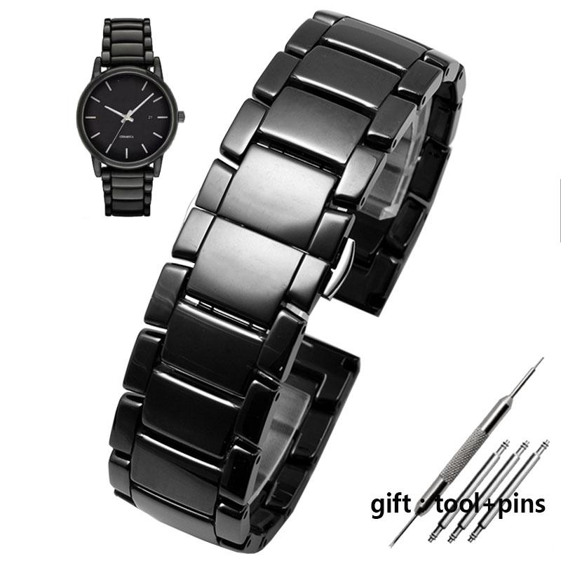 high quality Ceramic watchband for AR1507 AR1508 AR1508 Samsung Galaxy watch S3 gear 46mm watch bracelet straps 22mm