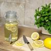 Słój Z Kranem 4L Szklany Na Lemoniadę Sok Wodę Dyspenser Do Wody Butelki