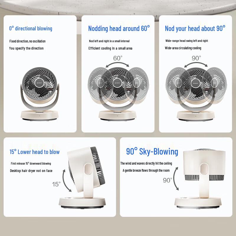 AIRMATE Portable DC Air Circulation Fan with Touch Remote CN Plug (adapter Included)