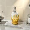 Resin Hand Held Heart Soap Bottle Refillable Empty Shower Gel Press Bottle with Pump Decorative Heart Shaped Soap Dispenser