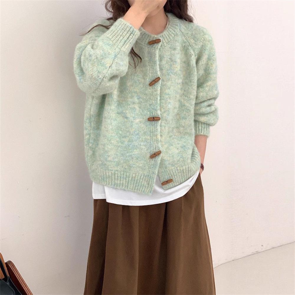 

Women s Cozy Knit Cardigan: Autumn/Winter Loose-Fit Sweater with Soft Round Neck One Size