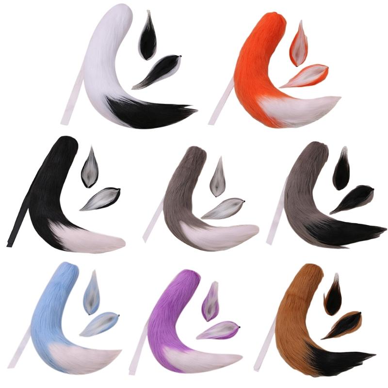 Erwachsene Kinder Cosplay Anime Flauschiges Plüsch Langes Katzenohr Schwanz Kostümzubehör Halloween Party Kostüm Requisite