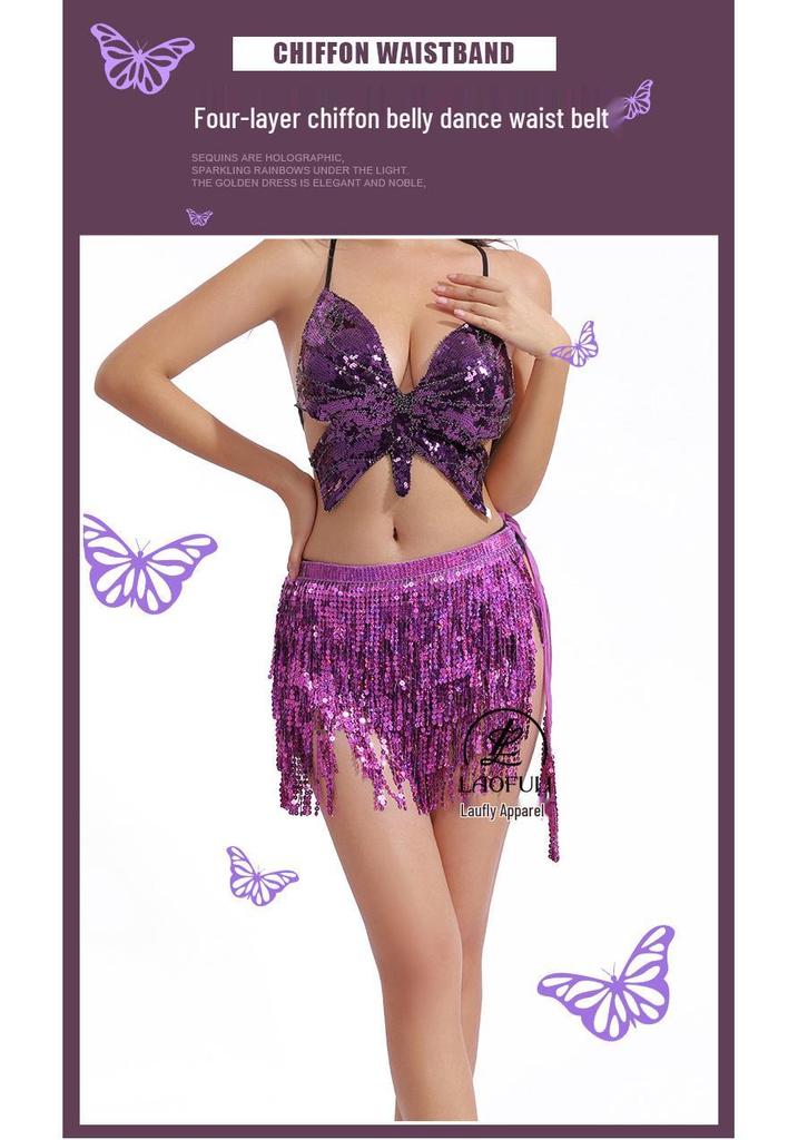 Bohemian Sequin Tassel Hip Scarf & Mini Skirt for Belly Dance
