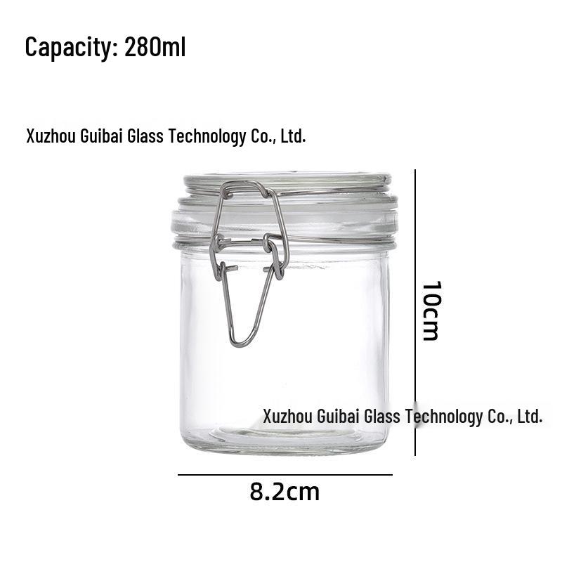 Small Capacity Snap Lid Glass Storage Jar for Dried Fruit & Tea