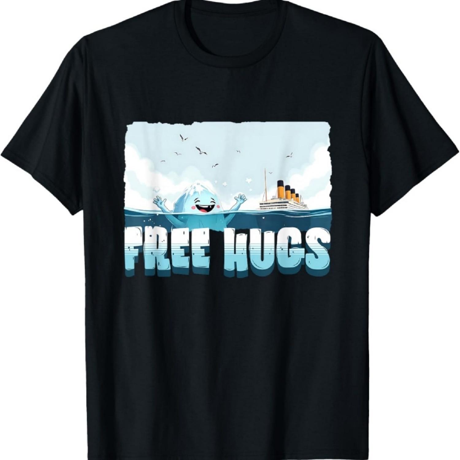 

Free Hugs Funny Iceberg Cruise Ship Titanic Boys Girls Kids T-Shirt XXXXXL чорний