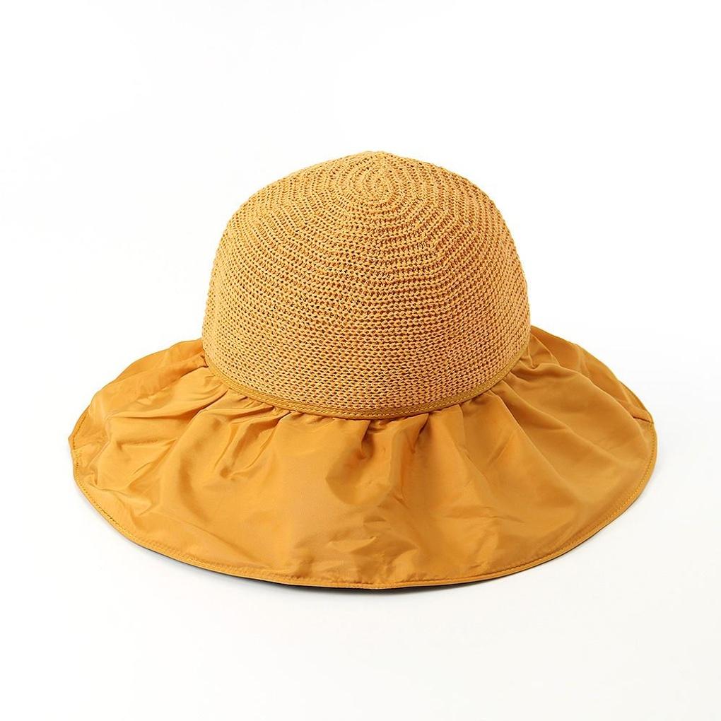 UV-blocking Blackout Ribbon Bucket Hat (yellow) Wide-brimmed Hat