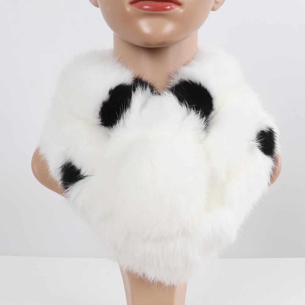 Neuer Damen Winter Schal aus echtem Kaninchenfell Handgestrickt Echte Kaninchenfellschals Damen Qualität Warm Echter Kaninchenfell Schal