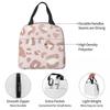Rose Gold Leopard Print Insulated Lunch Bag for Women Office Cooler Thermal Food Box Tote Portable Lunch Boxes Container