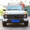 2pcs Stainless Steel Car Front Fog Light Cover Honeycomb Grille Grill Trim For LADA NIVA Auto External