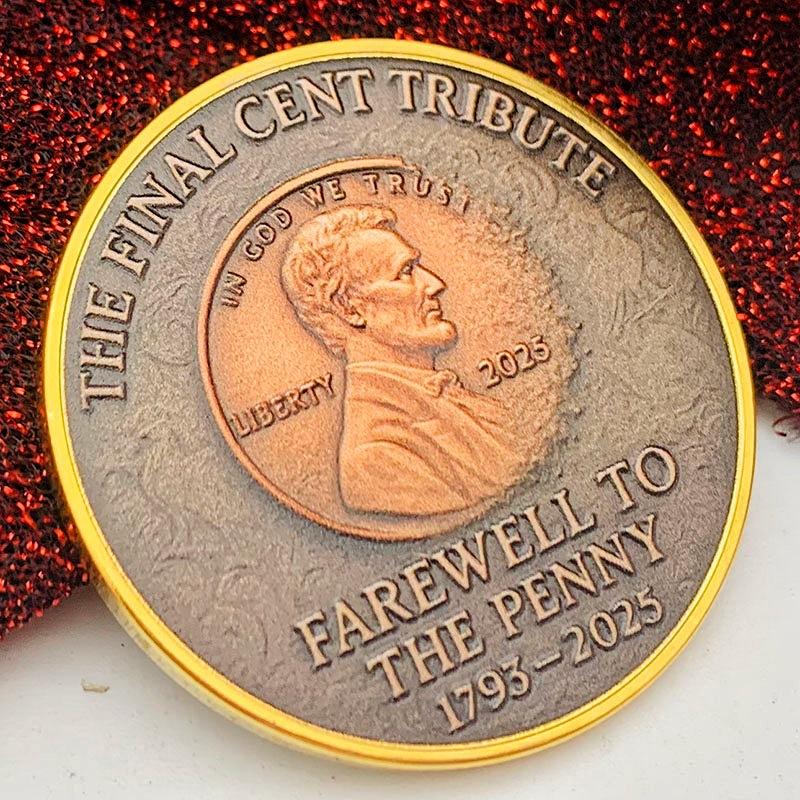 1793-2025 Lincoln, USA, gold-plated color printed commemorative medal, decorative ornament, pendant, gift coin, commemorative coin