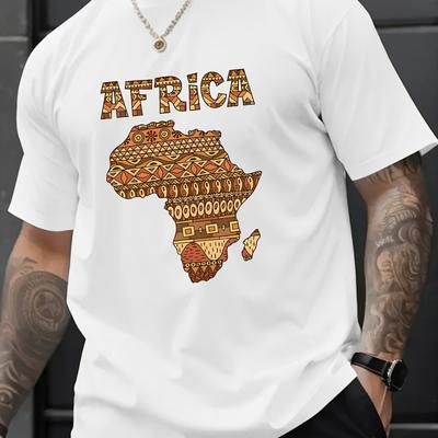 Afrika Stam Mönster T-shirt Andningsbar Sval, Bekväm Att Bära, Vardaglig