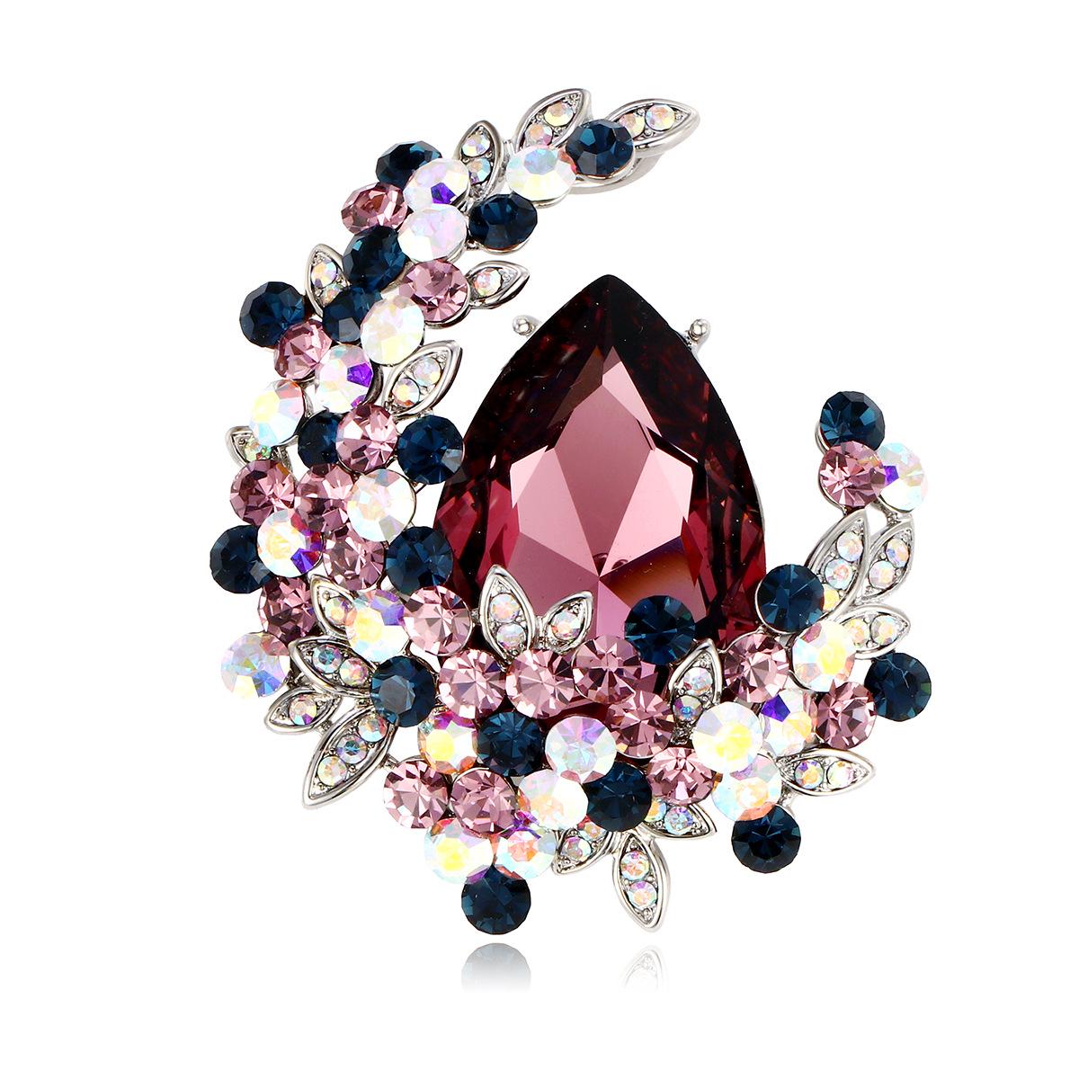 

Moonlight Gem Crystal Wreath Brooch - Luxury Women s Fashion Accessory