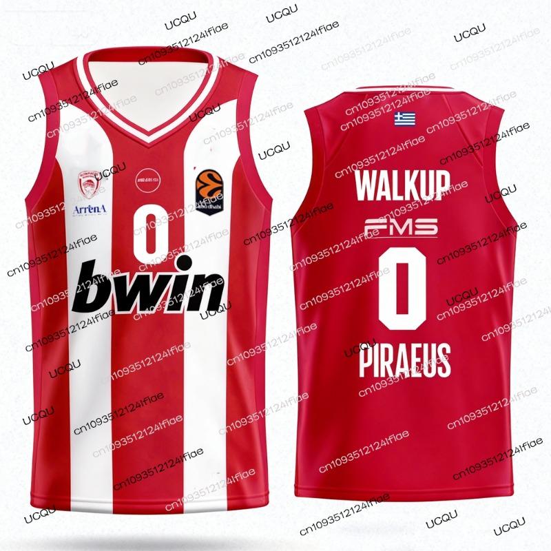 2026 Griechenland Olympiacos Basketball Trikot Weste Europäischer Wettbewerb Trikot Kinder Basketball Trikot Set Schnelltrocknendes Sportshirt