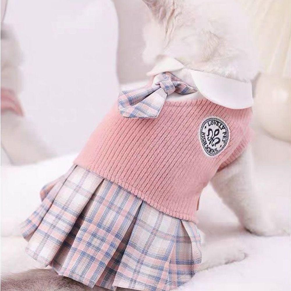 Soft Dog JK Sweater Dress Wool/Polyester Puppy Cosplay JK Uniform Pet School Uniform  Winter