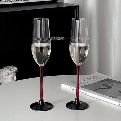 ZISIZ European Style Red Stem Champagne Glass