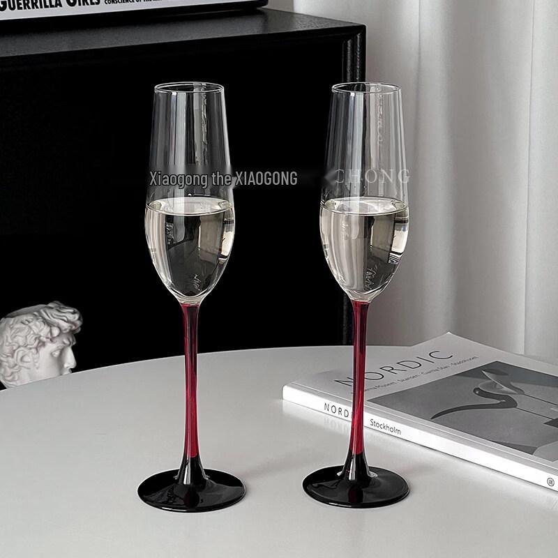 ZISIZ European Style Red Stem Champagne Glass