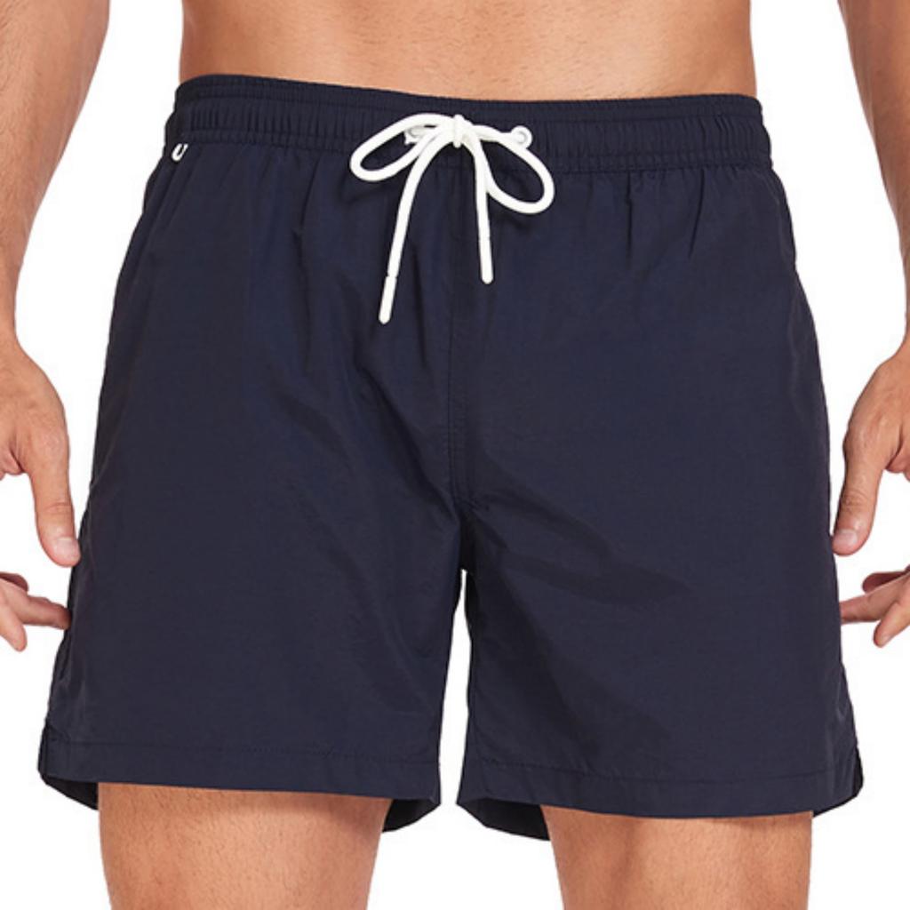 Men Drawstring Elastic Waist Lightweight Breathable Mesh Lined Quick Dry Swim Shorts Athletic Beach Swim Trunks with Pockets for Outdoor Sports