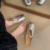 Fashion New Women Flats Autumn Square Toe Mary Jane Shoes Low Heels Designer Ballet Flats Sneakers Women Comfortable Elegant Loafers