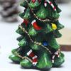 Mini Christmas Tree Tabletop Decor Miniature Xmas Tree Christmas Stockings Canes Bow Decorated Holiday Tree for Home Winter Party