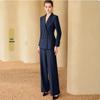 Women's Double-Breasted Professional Suit Set - Elegant Spring/Autumn Formal Wear