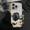 Black Gold Rose Phone Cases for iPhone 16 15 Pro Max Cases For iPhone 16E 11 12 13 14 Pro X XS XR 7 8 Plus SE2 Silver IMD Covers
