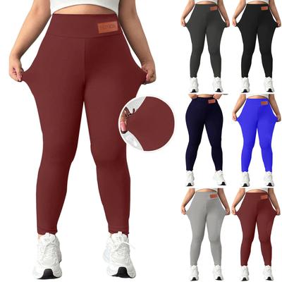 Ladies' Lamb Wool Thickened High Waisted Slimming Pencil Pants With Bottom And Warm Pants