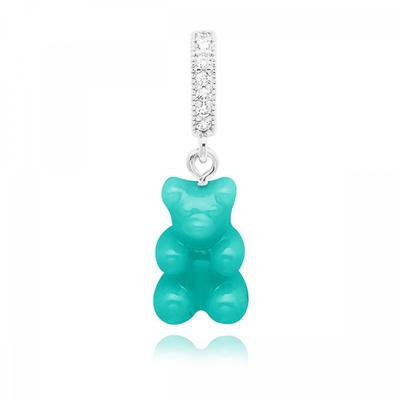         Nostalgia Bear Mykonos Blue Pave Connector Silver                             