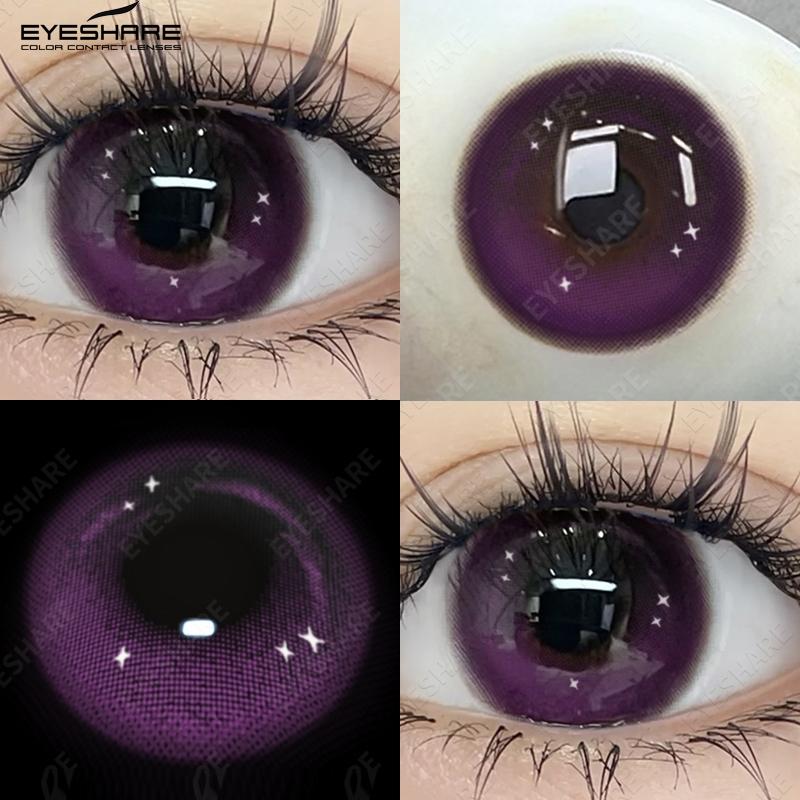 Eyeshare 2Pcs Red Contact Lenses 14.5mm Contact Lenses Big Doll Eye Color Iris For Eyes Natural Cosmetics Annual Contacts