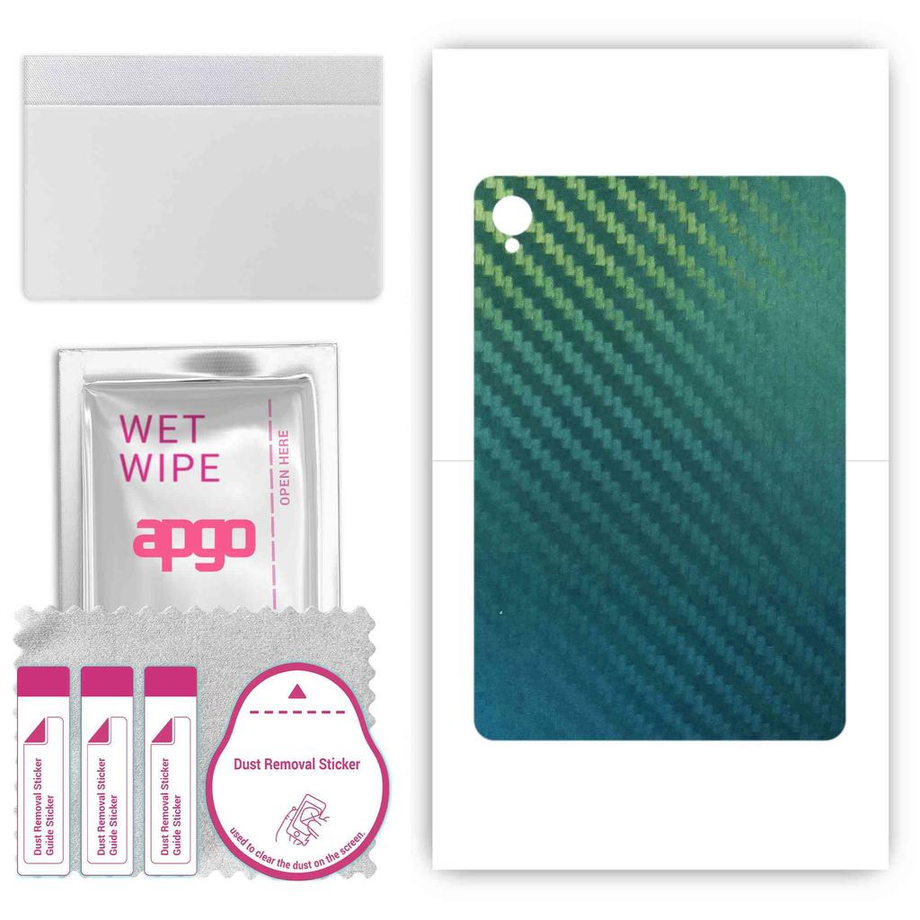 apgo Protective Skin Sticker for the back compatible with Teclast P30 Air, Wrap Film, Foil, Vinyl - Pattern Carbon Chameleon CAKA1