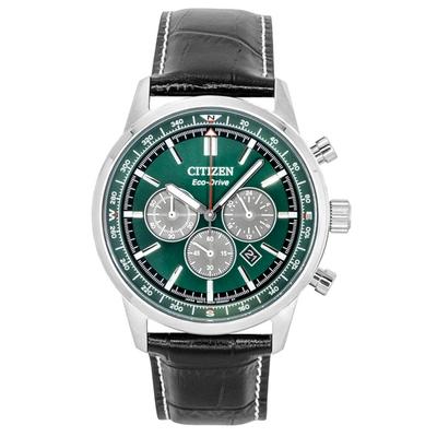 Cronografo Eco-Drive Cinturino in Pelle Quadrante Verde Solare CA4720-01X 100M Orologio da Uomo