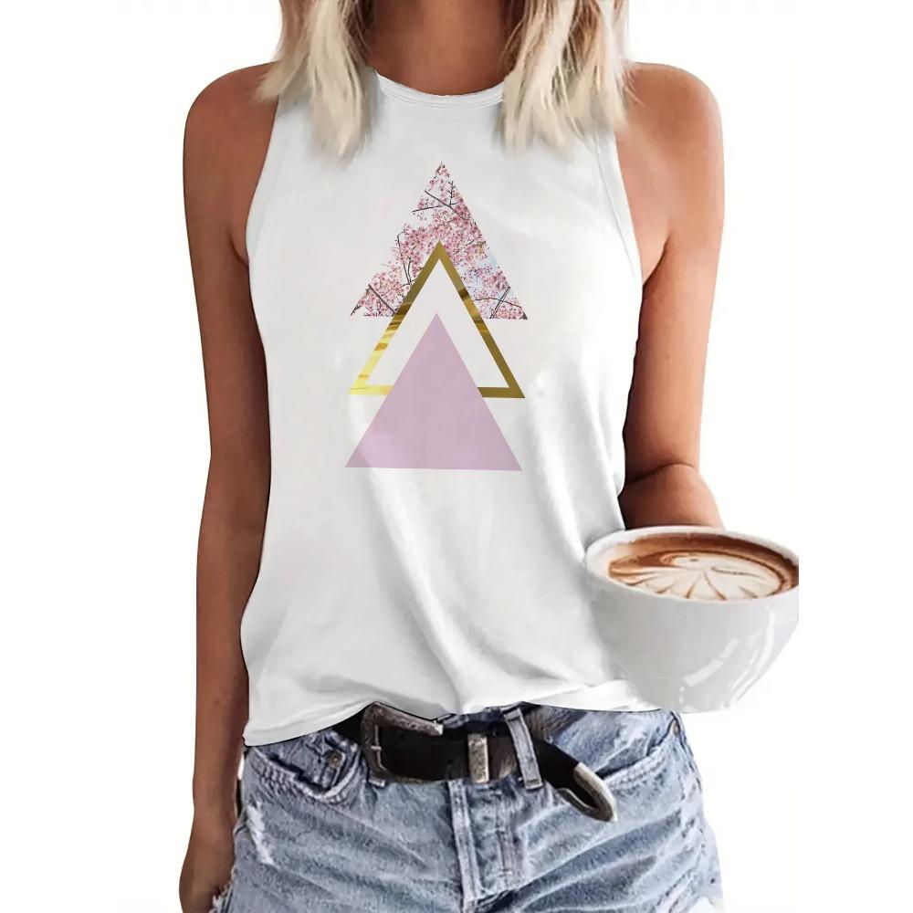 Cool floral geometric design T-shirt printed vest S