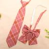 Jk Uniform Accessories Free College Style Plaid Tie Necktie Set Flat Corner Bow Tie Feather Small Objects With Korean Version