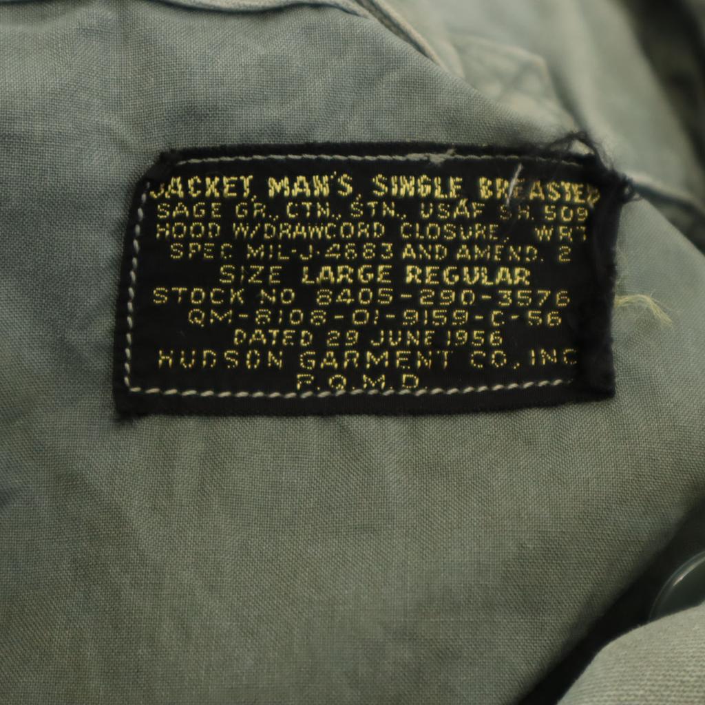 US AIR FORCE 50s Vintage Black Tag Cattle Jacket L Sage Green Field Men's Used