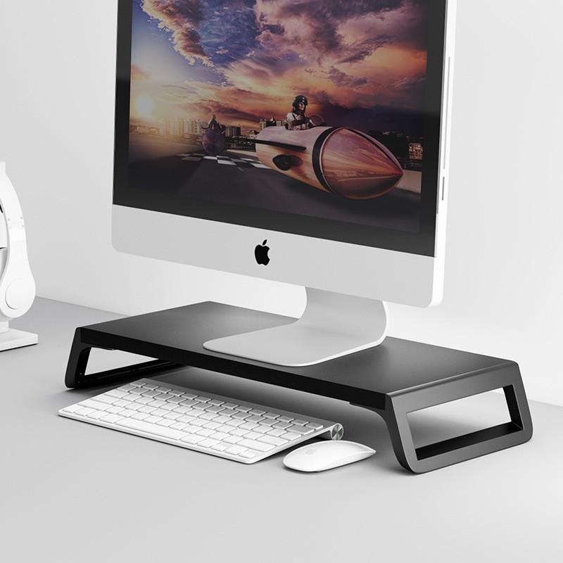 Adjustable Desktop Monitor Riser Stand Laptop PC Screen Elevation Minimalist Office Organizer Multi-Use Desk Shelf