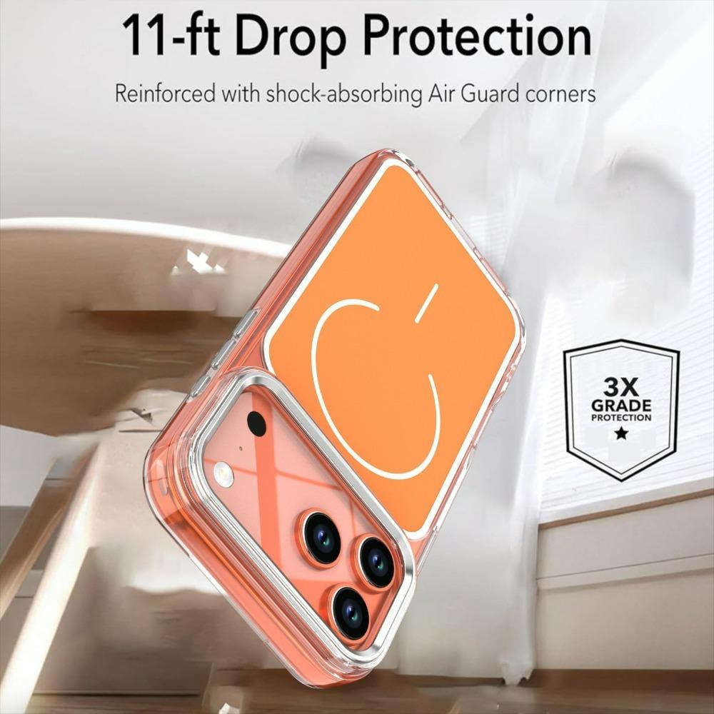 Magnetische Lade Stoßdämpfende Hülle Für iPhone 17 Pro Max Air 16 15 14 Plus 13 12 Weiches Silikon Anti-Schock Klarer Rahmen Schale