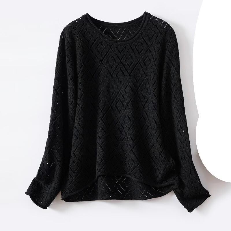 Jinjuan Women's Thickened Diamond Knit Wool Blend Sweater