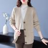 Cardigan Tricotado de Outono Casaco Tricotado Top Tamanho Plus Primavera e Outono