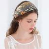 Female Ethnic Hairbands Elastic Embroidery Lace Flower Headband Chiffon Wide Head Wrap for Women Cross Knotted Hair Accessories