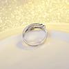Fashion Ladies Crystal Love Heart Adjustable Open Rings Jewelry