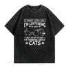 Cat Lover Cute Cats Owner T Shirt Vintage Washed Breathable Streetwear Unisex Fashion Designer Clothes Homme