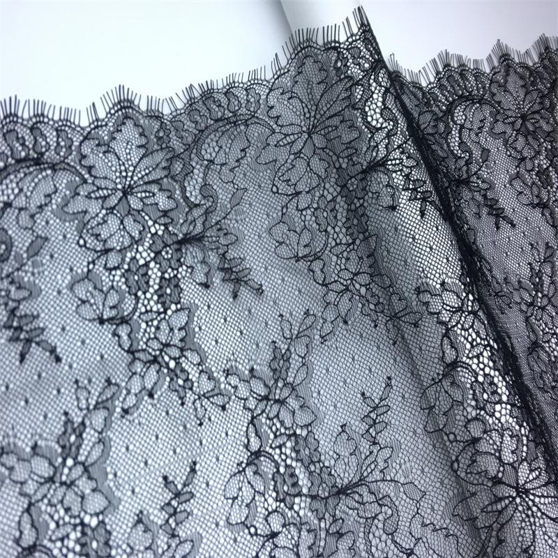 (6 Colors) 3 Meters French Chantilly Fabric Lace, Non-stretch Eyelash Lace Fabric for Lingerie, Underwear, Dress, Home decor, Crafting