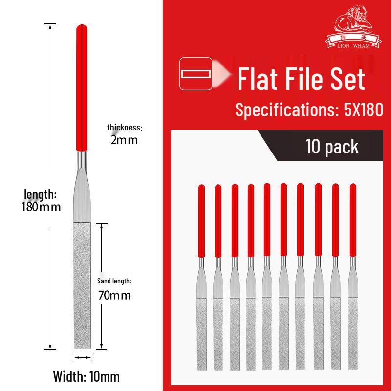 Titanium-Plated Fine Alloy Diamond File Set for Metal Grinding & Deburring
