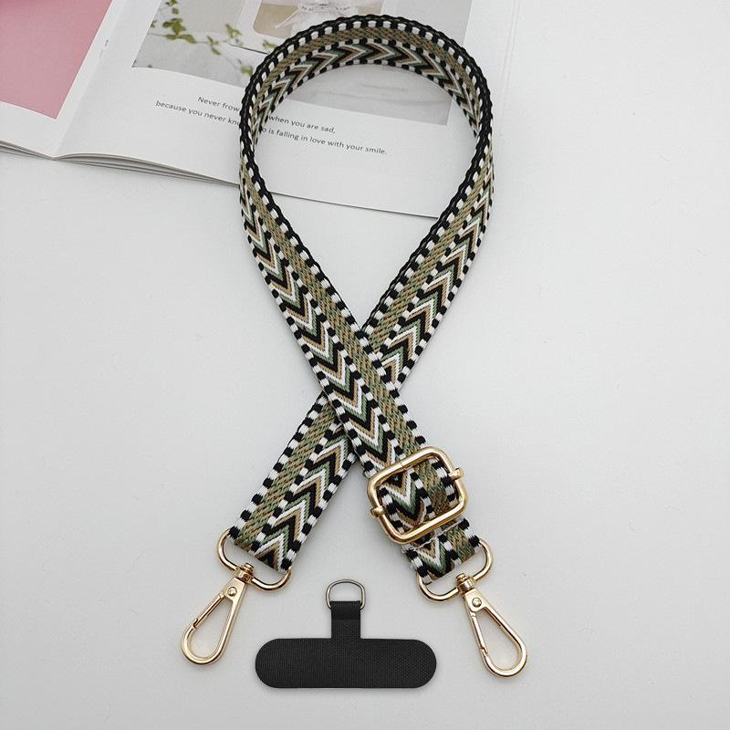 

New Color Bag Shoulder Strap Mobile Phone Lanyard Woven Fashion Contrasting Color Bag Strap Crossbody Dual-purpose Strap