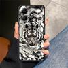 Black Soft Phone Cover Case for Xiaomi Redmi Note 11s 10S 13 14 Pro Plus 12s 7 8 9 10 11 12 9S Cool Silver Tiger
