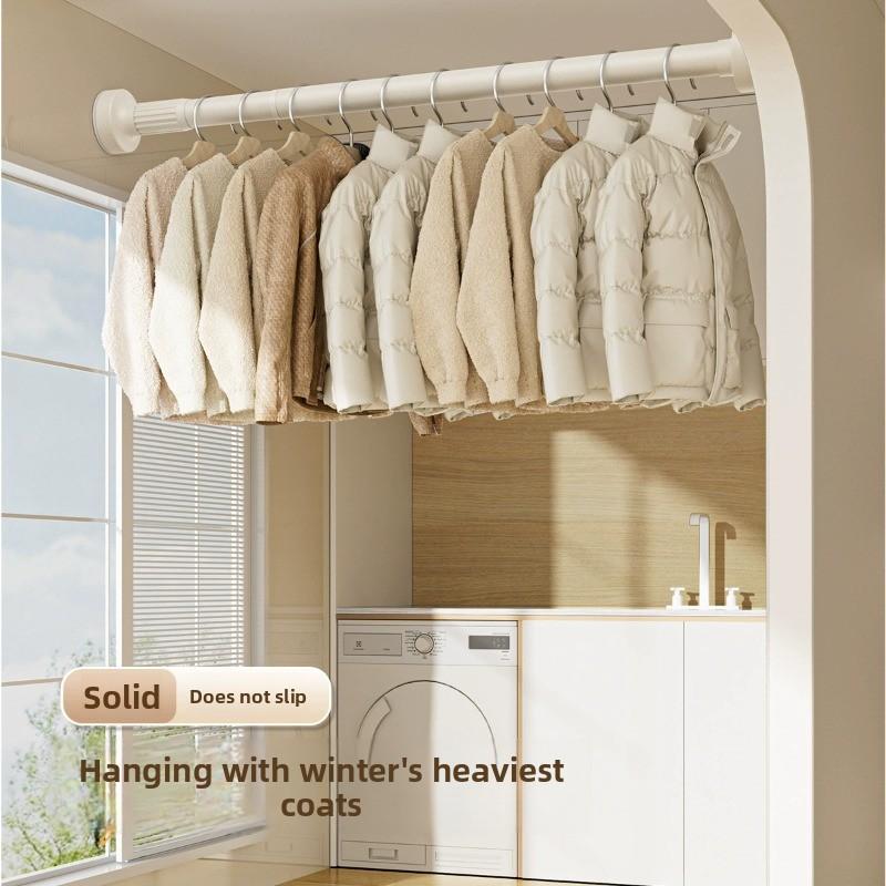 Adjustable Telescopic Rod for Shower Curtain and Clothes Without Drilling Stainless Steel