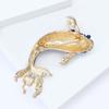 Enamel Carp Brooch for Women Unisex Animal Lapel Pins Party Friend Accessories Gifts