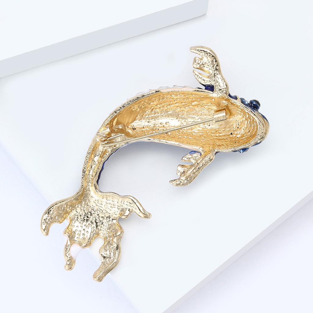 Enamel Carp Brooch for Women Unisex Animal Lapel Pins Party Friend Accessories Gifts