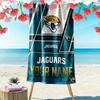Name Custom Jacksonville Jaguars Logo Print Beach Towel, Large Soft Quick Dry Towel for Beach Camping Swimming
