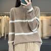 Women Sweater 100% Wool MODERN NEW SAGA Turtleneck Knit Pullover Turn-down Collar Thick Winter Jumpers Female Knit Tops