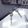Dark Gothic Baroque Heart Bow Halloween Earrings